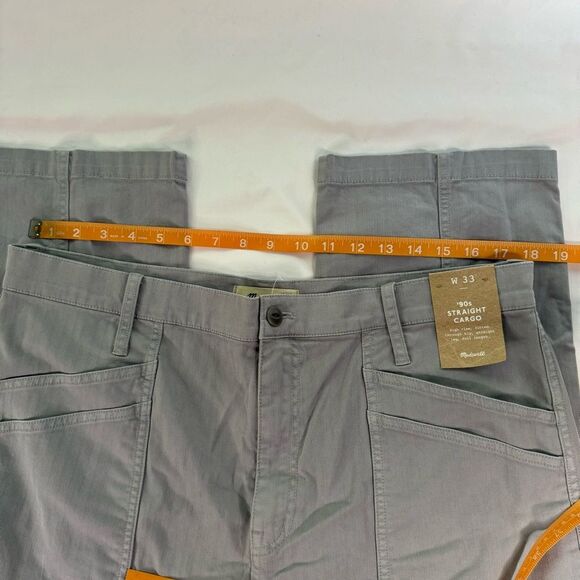 NWT Madewell Garment-Dyed 90s Straight Cargo Pant Grey Size 33 High Rise Stretch - Picture 8 of 12